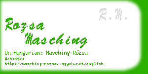 rozsa masching business card