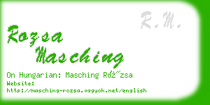 rozsa masching business card